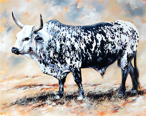 Terry Kobus Originals Gallery Large Nguni Bull Painting