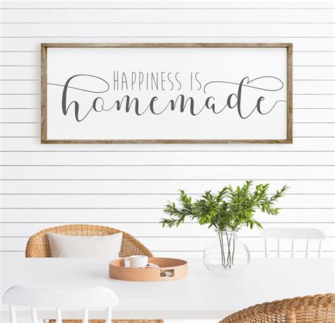 Happiness Is Homemade Wood Sign Kitchen Sign Kitchen Wall Etsy