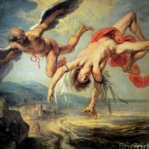 The Fall Of Icarus Detail By Jacob Peter Gowy Daedalus And