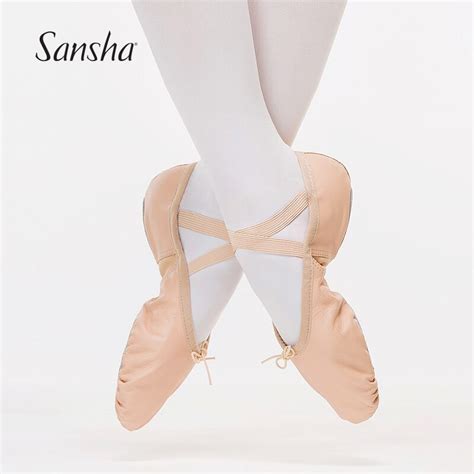 Sansha Professional Ballet Slippers Woman Girls Genuine Leather Ballet