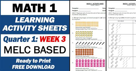 Learning Activity Sheets In Math 1 Quarter 1 Week 3 Free Download