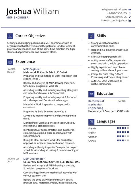 You have to pay attention to several rules and guidelines while writing mechanical engineer. 100+ Professional Resume Samples for 2020 | ResumeKraft in ...