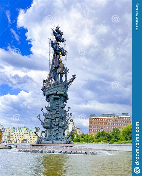 Peter The Great Statue In Moscow River Moscow Russia Editorial Image