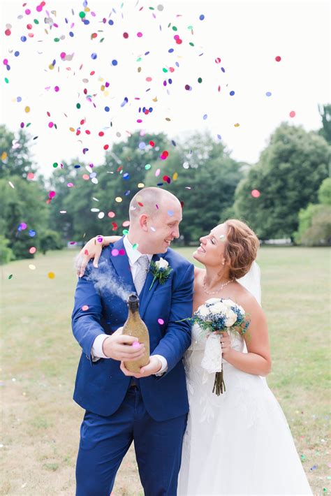 Popping Confetti Nontraditional Wedding Wedding Wedding Photos
