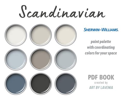 Sherwin Williams Scandinavian Paint Color Palette With Blue Etsy Uk