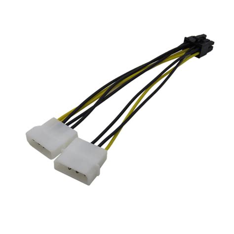 New 2 Ide Dual 4pin Male To 8 Pin Female Ide Power Cable Adapter