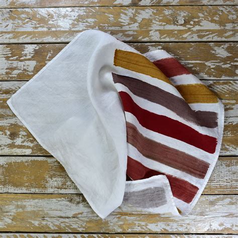 Brushstroke Linen Tea Towels Red Allora