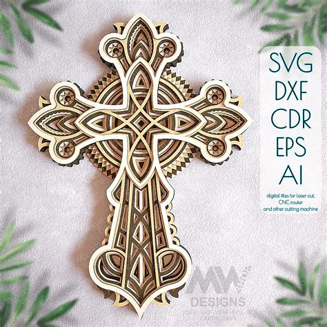Layered Cross Svg 3d Svg Cross Cricut Cross Svg Files Las Inspire