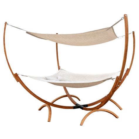 Leisure Season Square Double Hammock With Stand And Canopy