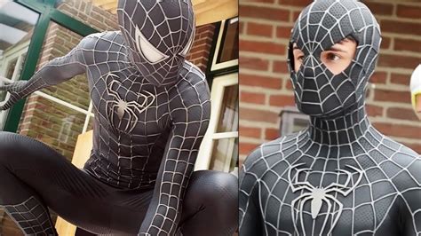 Spider Man Black Suit Symbiote Movie Costume Replica Youtube