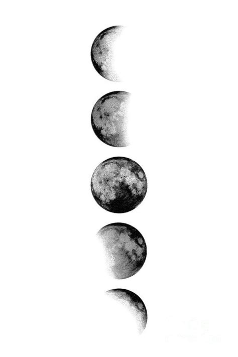 Moon Phases By Scandinavian Walls Black And White Photo Wall Black