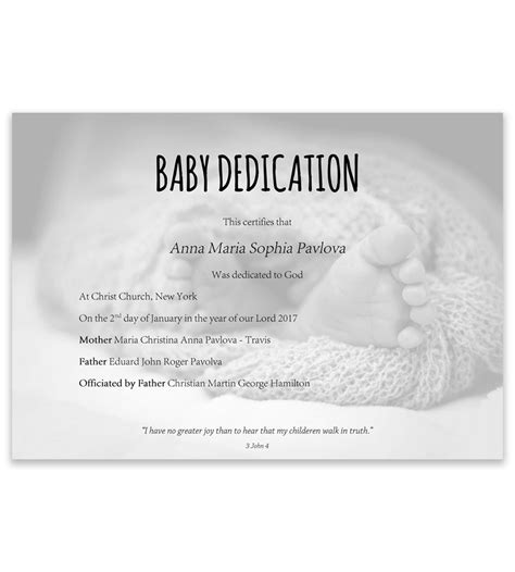 Free Printable Baby Dedication Certificate
