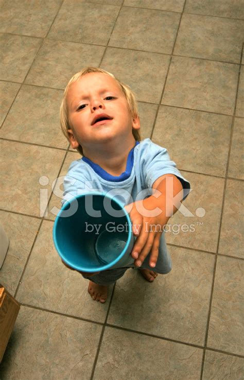 Thirsty Little Boy Stock Photos