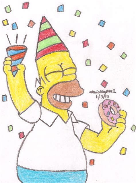 Homer Partying By Mariosimpson1 On Deviantart