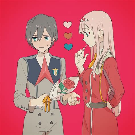 Zero Two And Hiro Darling In The Franxx Drawn By Gassa