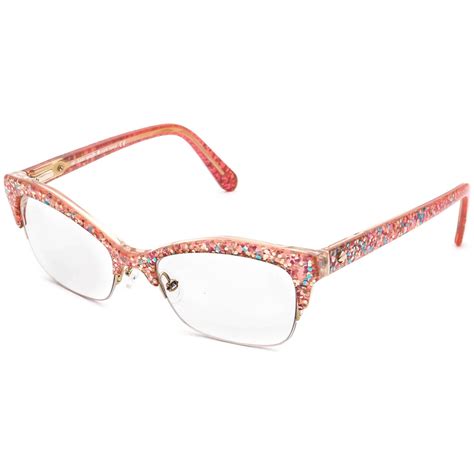 kate spade eyeglasses lyssa 0w55 pink w gold and blue glitter half rim 49[]17 135 ebay