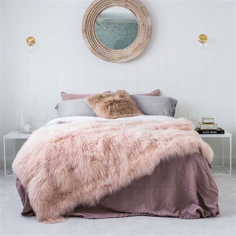 Pink Shag Blanket Mongolian Faux Fur Throw High Pile 60x48 ...
