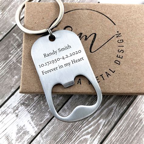 Custom Bottle Opener Keychain Personalized With Your Message Etsy
