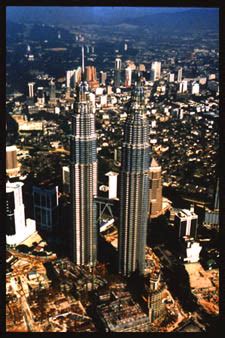 These twin towers are also known as twin skyscrapers and are the tallest building in kuala lumpur, the capital of malaysia. Petronas Towers