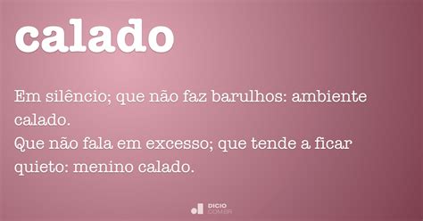 Calado - Dicio, Dicionário Online de Português