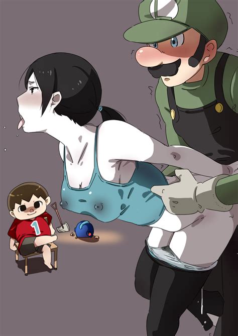 Luigi Rockman Villager And Wii Fit Trainer Doubutsu No