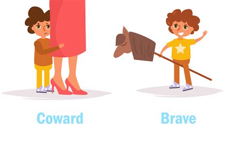 Coward Brave Opposite Stock Illustration Download Image Now Art