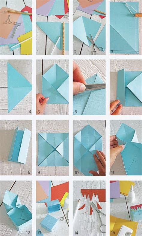 Doosje Vouwen Vtwonen Papier Vouwen Doosje Origami Vouwen Doosje
