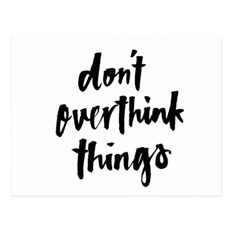 Dont Overthink Things Inspirational Quote Postcard Au