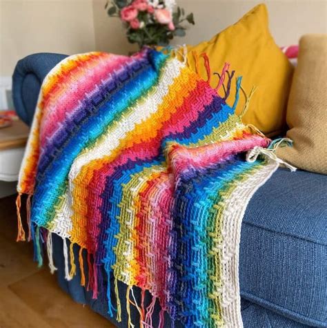 Rainbow Splash Free Overlay Mosaic Crochet Blanket Pattern In Hot Sex Picture