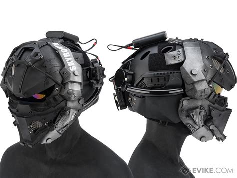 Sky Ronin Assault Helmet W Full Seal Face Mask Color Black