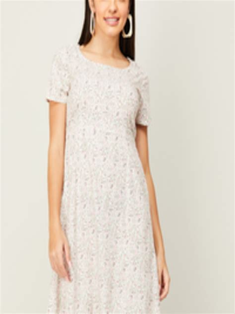 Buy Fame Forever By Lifestyle Off White Floral Dress Dresses For