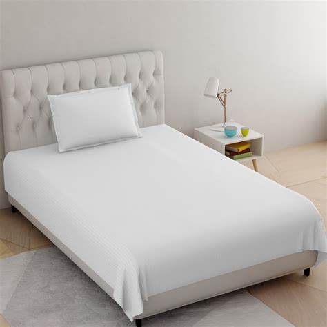 Buy Plain White Bedsheet Single Cotton Plain White Bedsheet