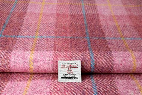 Harris Tweed Soft Pink Check Cloth Fabric