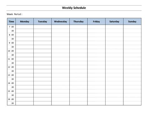 Top 5 Resources To Get Free Weekly Schedule Templates - Word Templates, Excel Templates