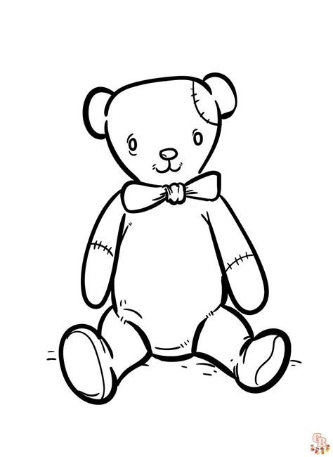 Halaman Mewarnai Teddy Bear Lucu Dan Gratis Untuk Anak Anak Gbcoloring
