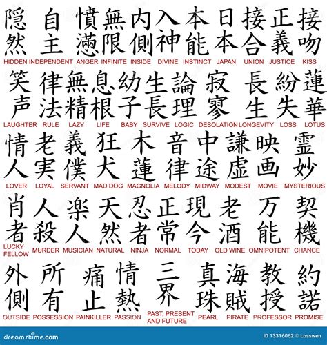 Kanji Symbols Stock Vector Illustration Of Loss Lotus 13316062
