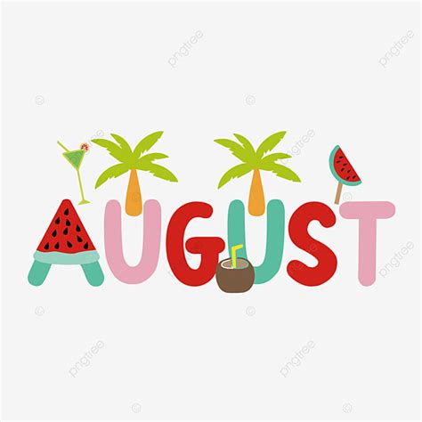 August Summer Clipart