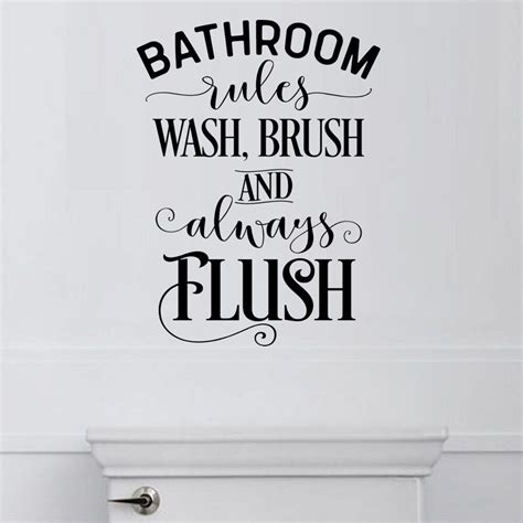 Bathroom Rules Vinyl Wall Decal Bed Bath And Beyond 29045787 Wall