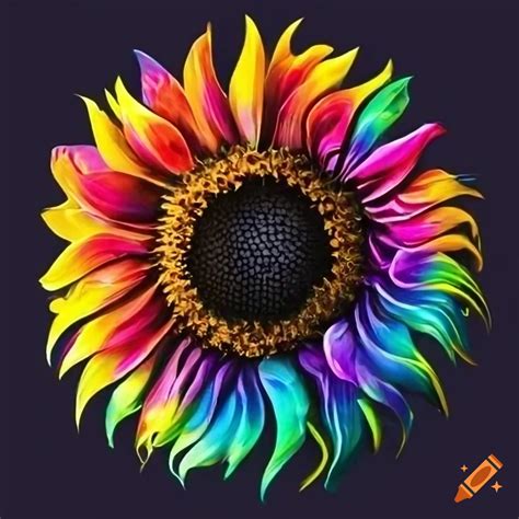 Artistic Representation Of A Sunflower Rainbow On Craiyon
