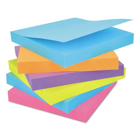 Self Stick Note Pads 3 X 3 Assorted Bright Colors 100 Sheets Pad