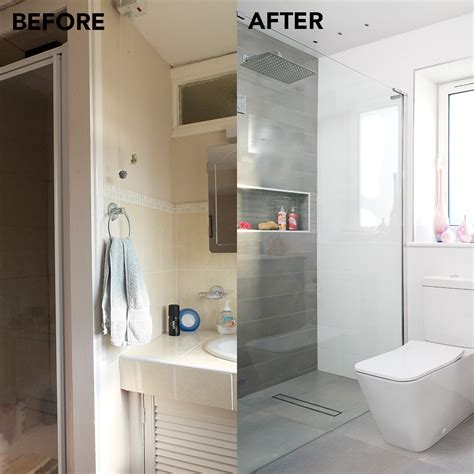 It is possible to buy toilets which are angled to sit into a corner. Before and after: from tiny en suite to supersized shower