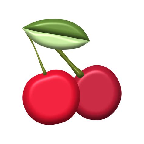 Red Cherries And Leaves In Relief 23608599 Png