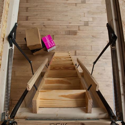 View From The Top Of A Heavy Duty Stira Loft Ladder Timber Handrail