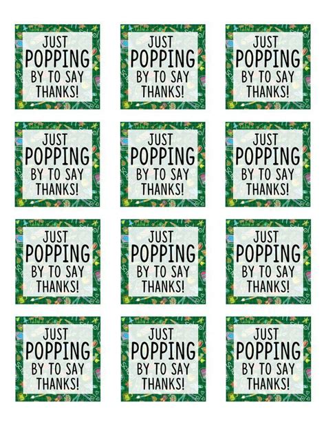 Just Popping By To Say Thanks Free Printable Printable Blog