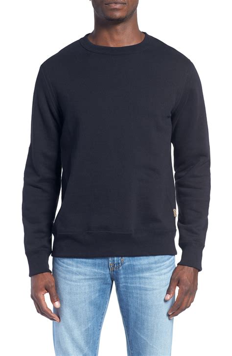 Billy Reid Dover Crewneck Sweatshirt With Leather Elbow Patches Nordstrom