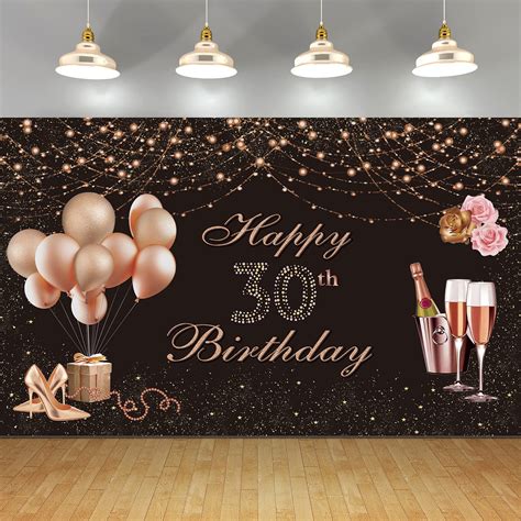Buy Happy Birthday Backdrop Banner For Women Girls Fabric Pink Rose