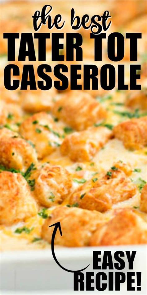 This page contains tater tot casserole recipes. This easy and cheesy tater tot casserole recipe is the ...