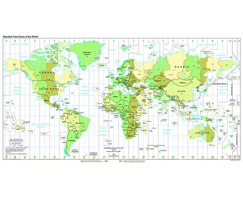Mapa De La Zona Horaria Mundial Zonas Horarias De Todos Los Pa 237 Ses