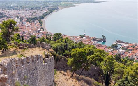 View Of Nafpaktos Town From The Castle Greece Stock Image Image Of
