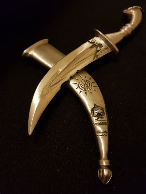 Elegant stylish steel sikh kirpan siri sahib taksali singh religious gift sword. Patterned Khanda Sarbloh Kirpan | Khalsa Shop